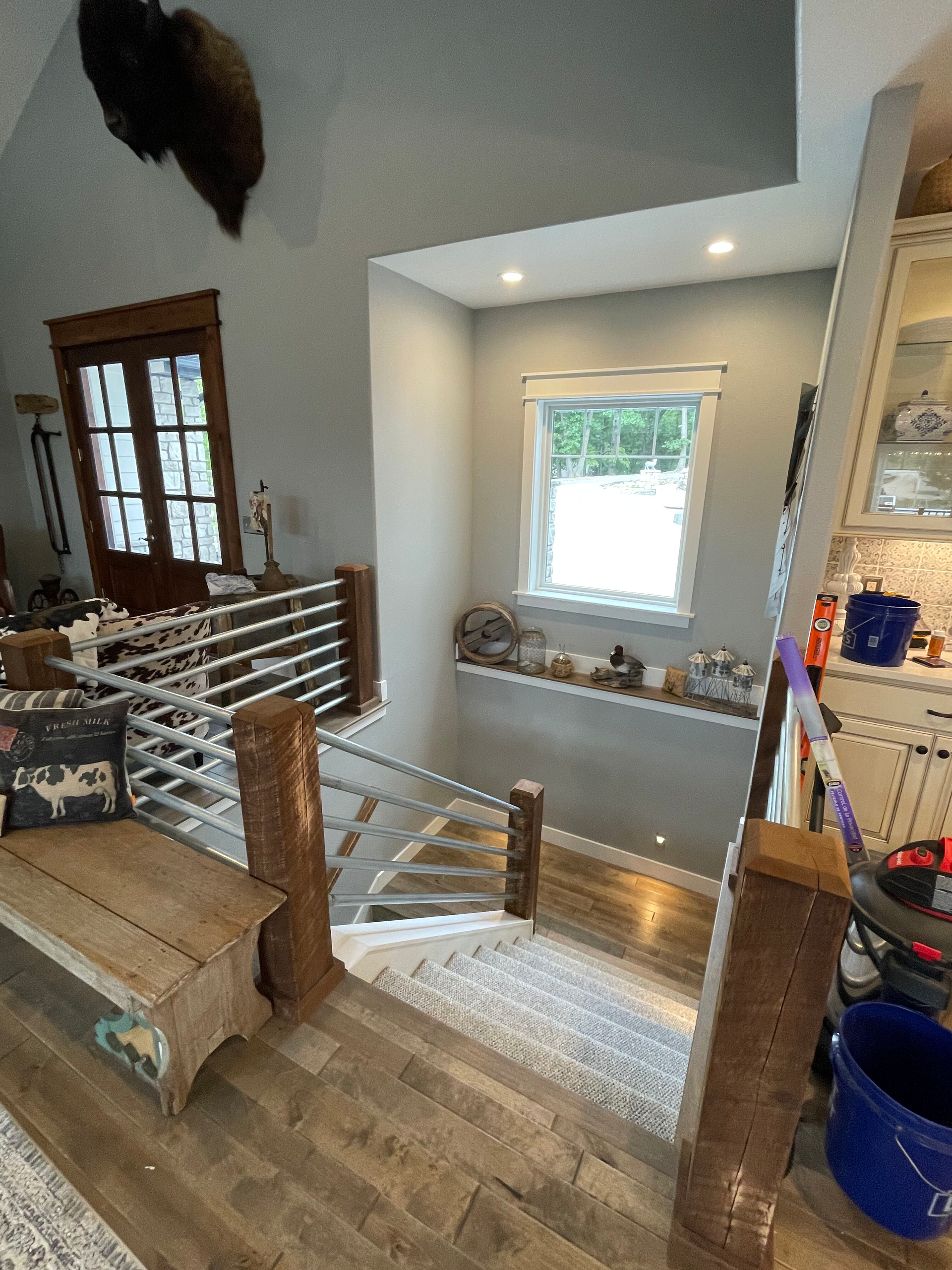 A staircase leading up to the second floor of a house.