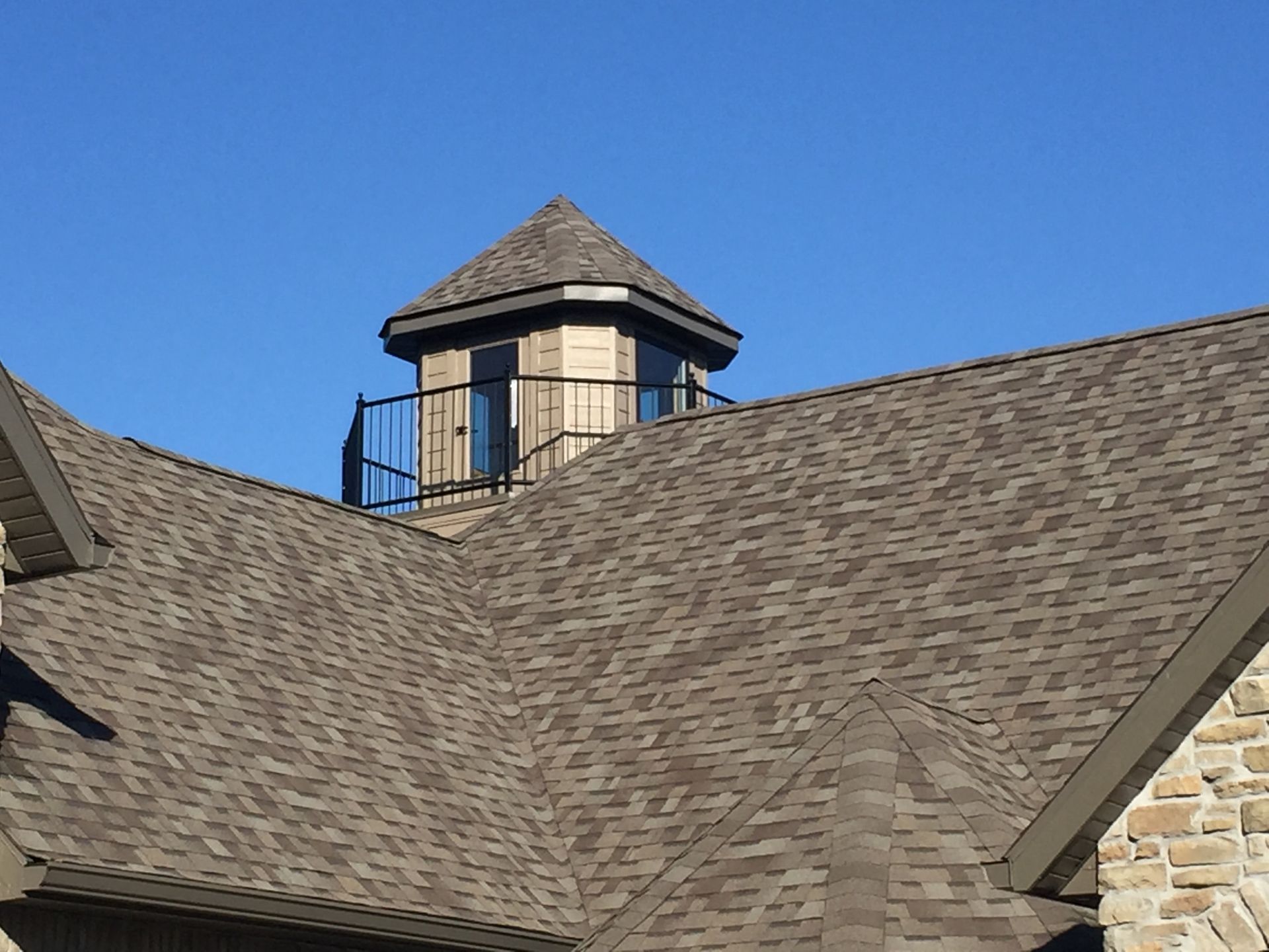 A roof with a chimney on top of it