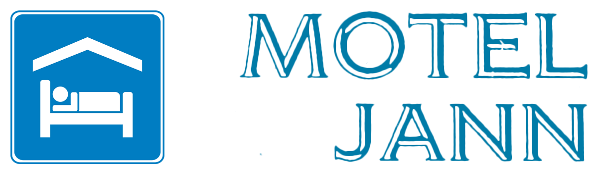 Un panneau bleu sur lequel est écrit motel jann