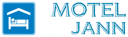 Un panneau bleu sur lequel est écrit motel jann