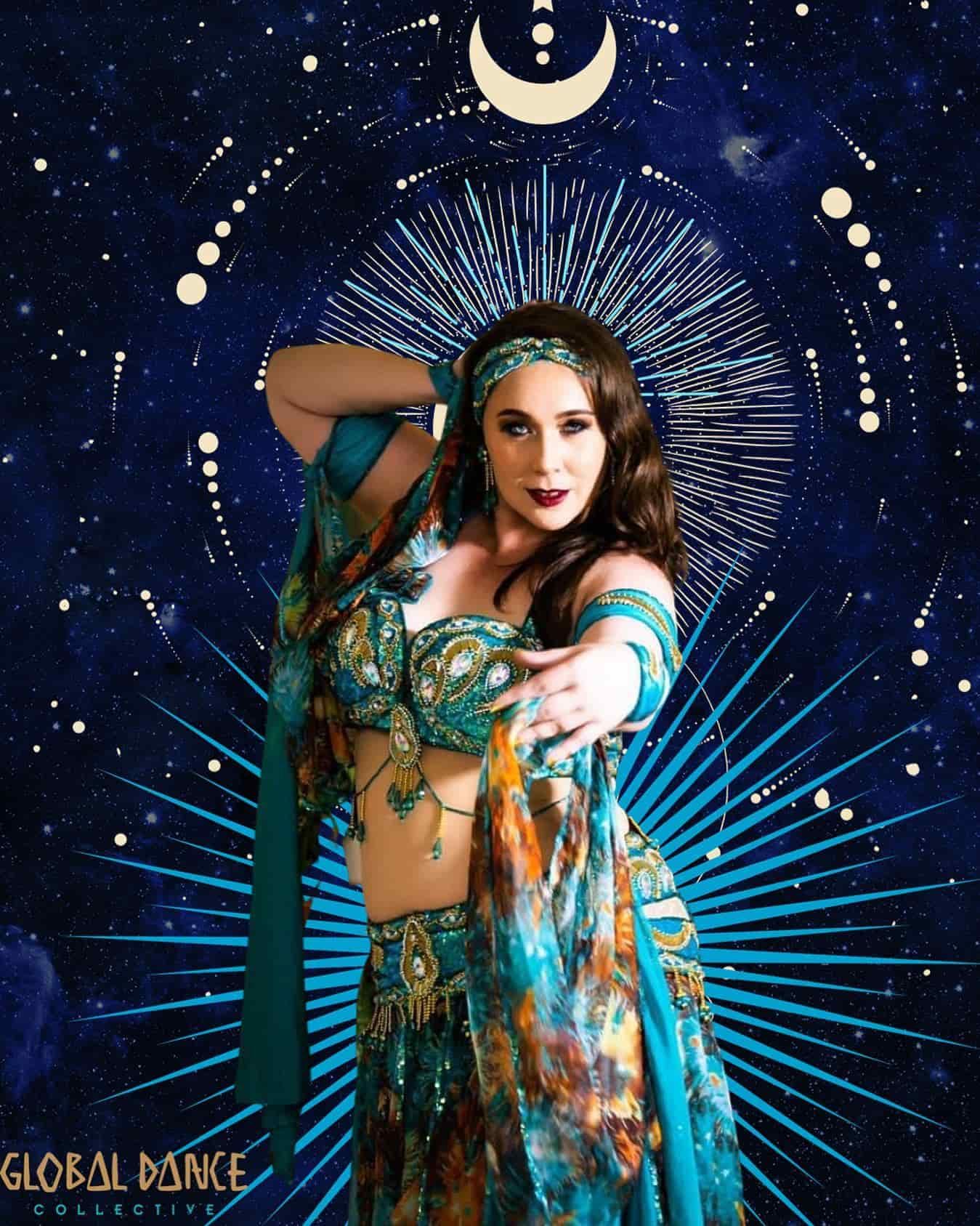 A Woman In A Blue Dress With The Word Global Dance On The Bottom — Global Dance Collective In West End, QLD