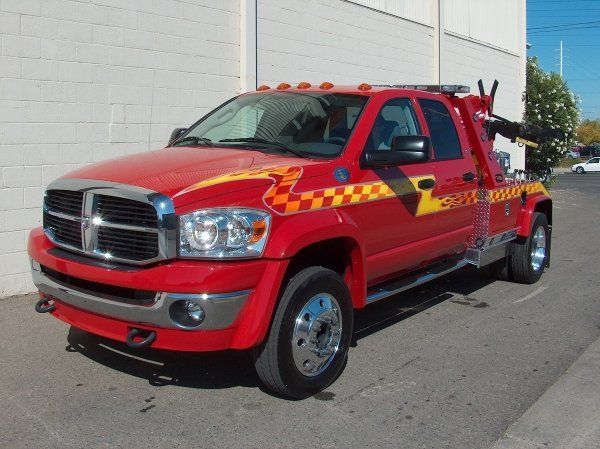 Red Tow Truck — Sacramento, CA — Kearney's Truck Painting