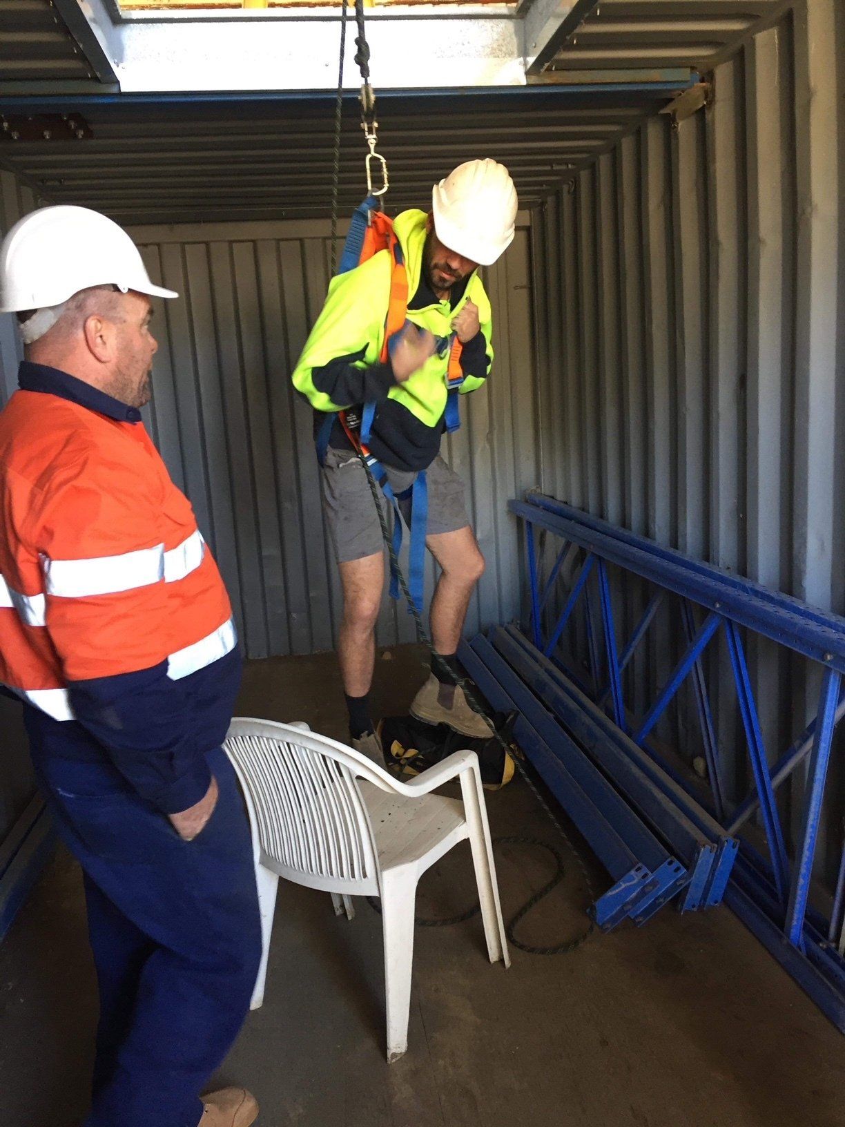 Worker Being Lifted — Installing, repairing and manufacturing glass in Cessnock, NSW