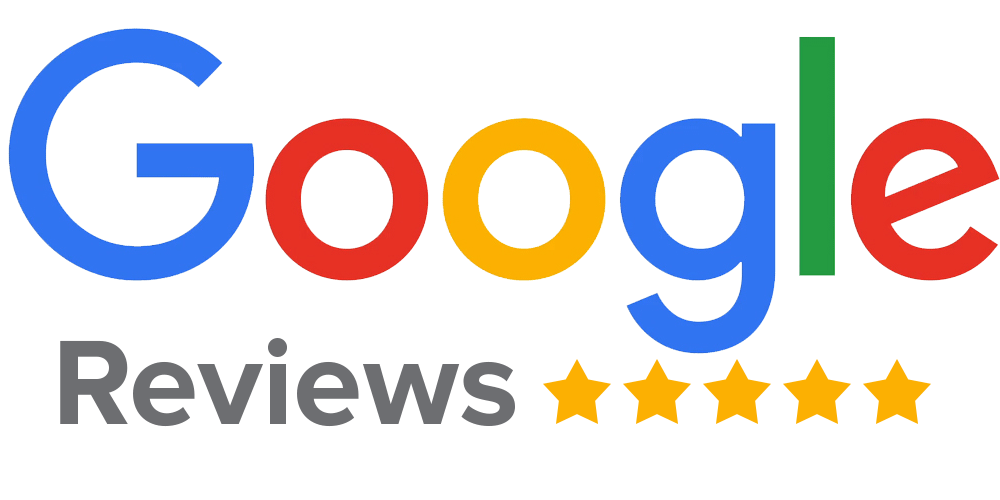 The google reviews logo has five stars on it