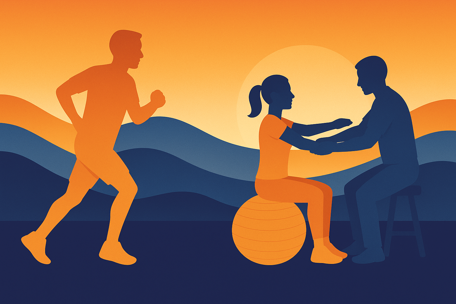 Group of People in Navy Shirts Pose Against a White Backdrop — Barolin Physiotherapy Services in Bundaberg South, QLD