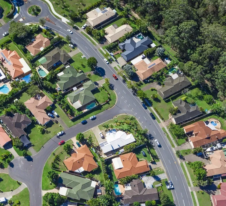 An Aerial View Of A Residential Street — Money Spider Conveyancing In Katherine, NT
