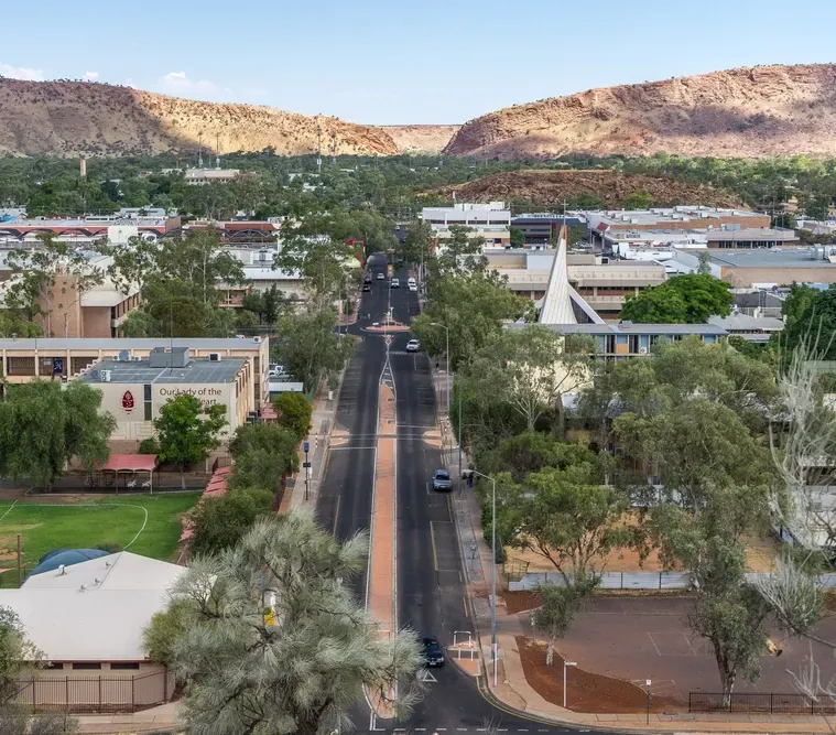 Aerial View of Main Street Alice Springs — Money Spider Conveyancing In Alice Springs, NT