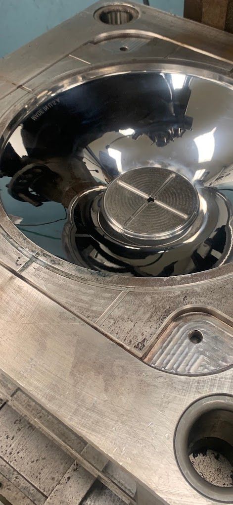 A close up of a machine in a factory.