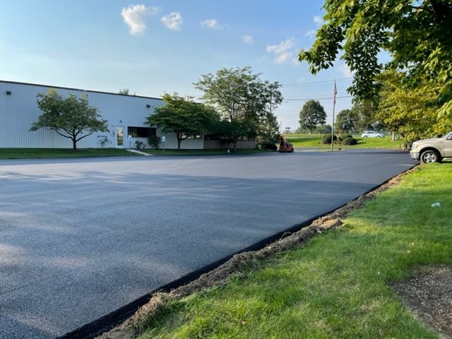 A Photo Of Parking Lot in lancaster PA, you can see a newly paved commercial parking lot.
