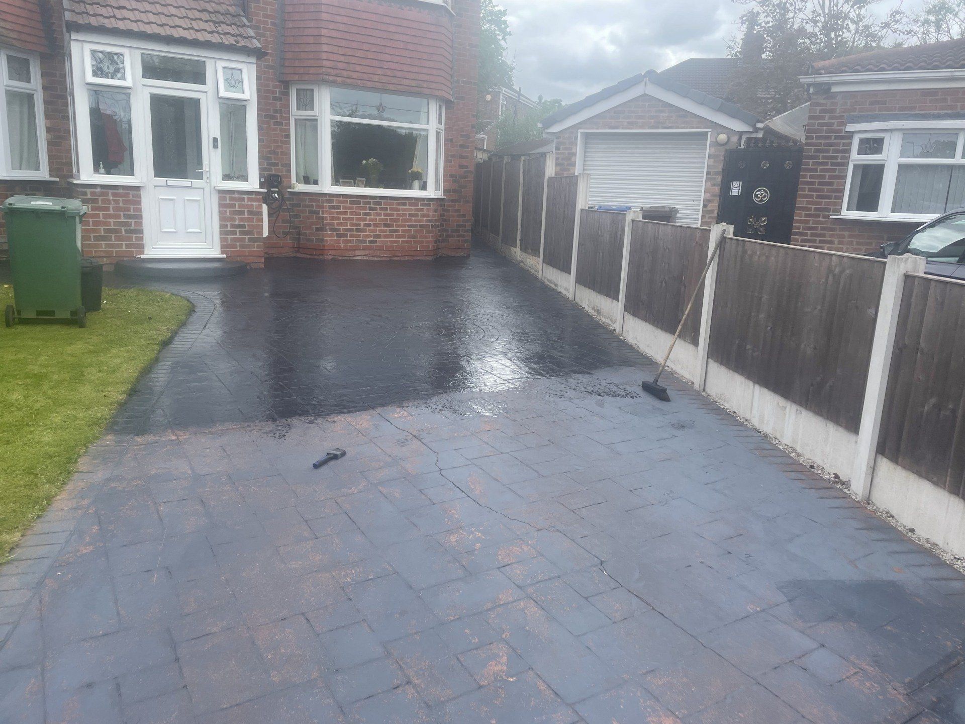 Patio slabs following a thorough pressure clean