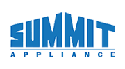 Summit Appliance blue logo with stylized mountain and text on white background