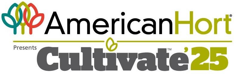 The logo for americanhort presents cultivate 25