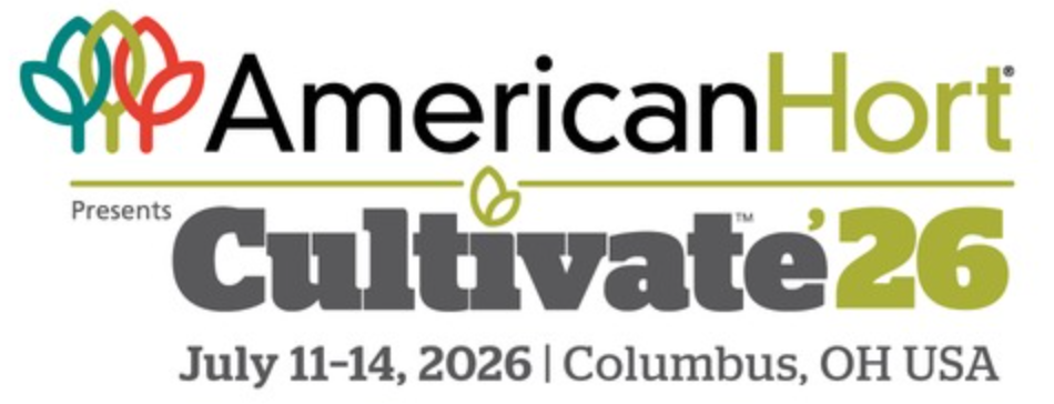 A logo for american hort cultivate 26 in columbus oh usa