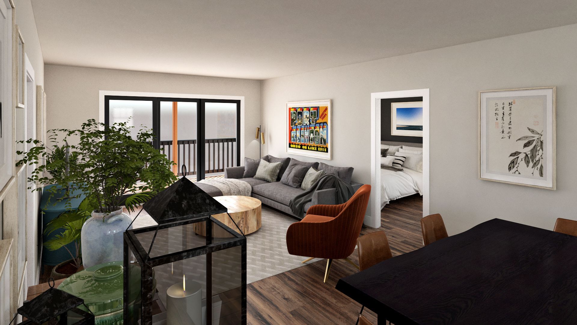 Sitting area in a Lake Erie Condo unit, Located in Port Clinton, Ohio