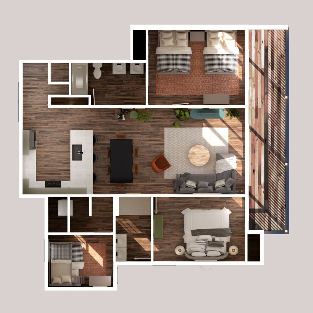 2D Floor Plan View, Lake Erie Condos