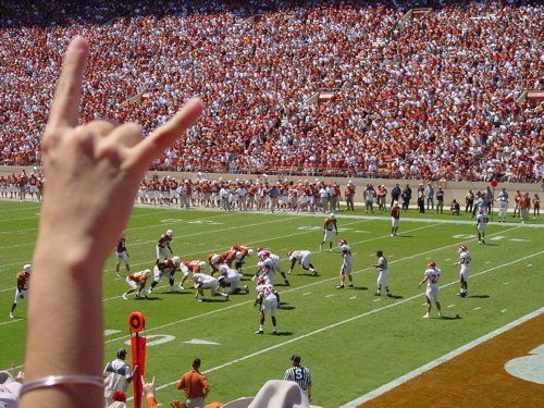 fans at a university of texas game