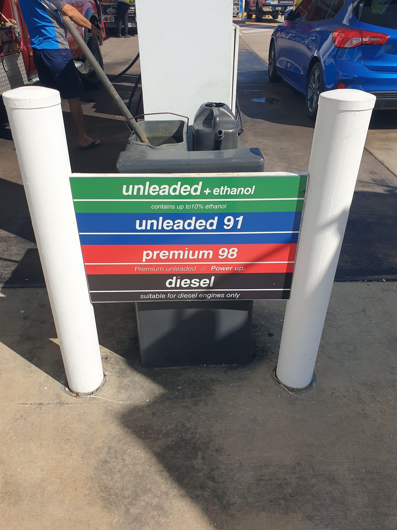 A gas pump with a sign that says unleashed on it