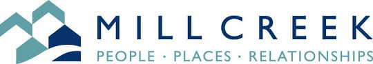 Mill Creek logo with blue geometric icon and “PEOPLE • PLACES • RELATIONSHIPS” text