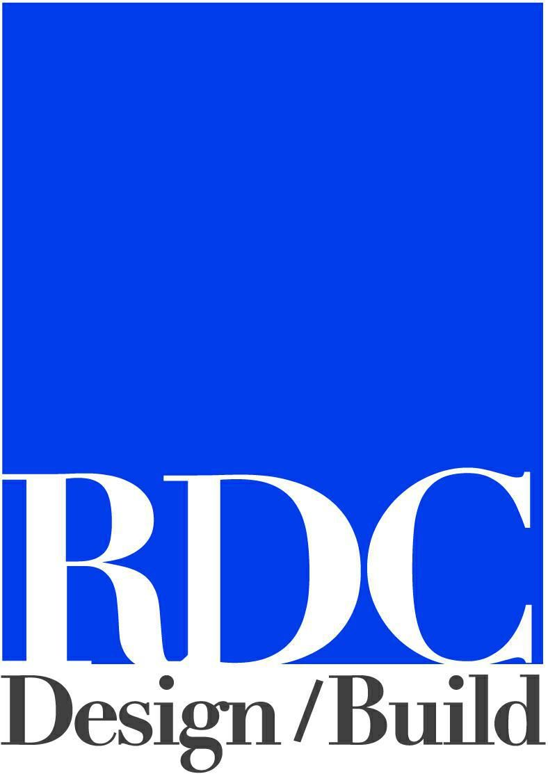 RDC Design/Build logo on a blue background with white lettering