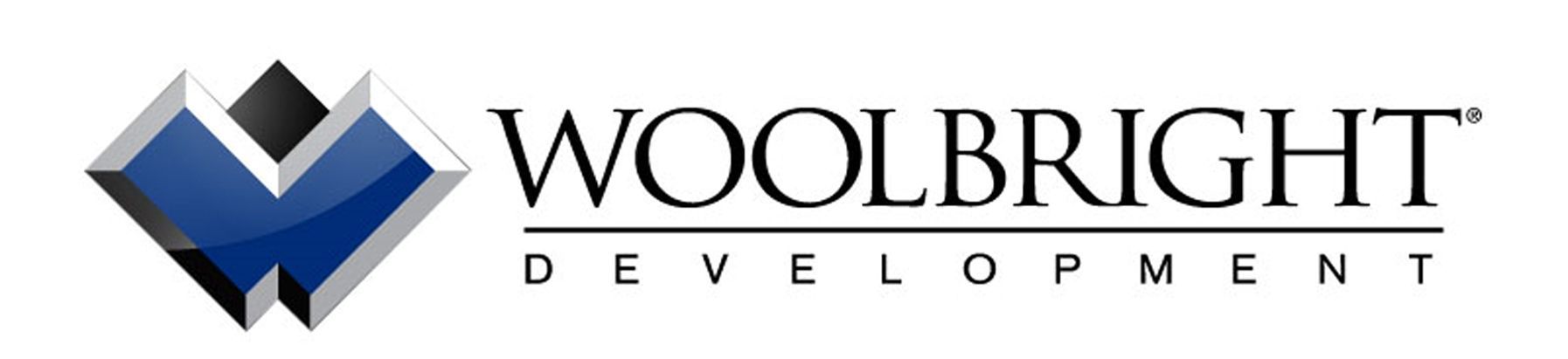 Woolbright Development logo in black, blue, and gray text with a stylized blue diamond icon