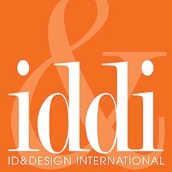 Orange ID&DESIGN INTERNATIONAL logo with stylized white “iddi” text.