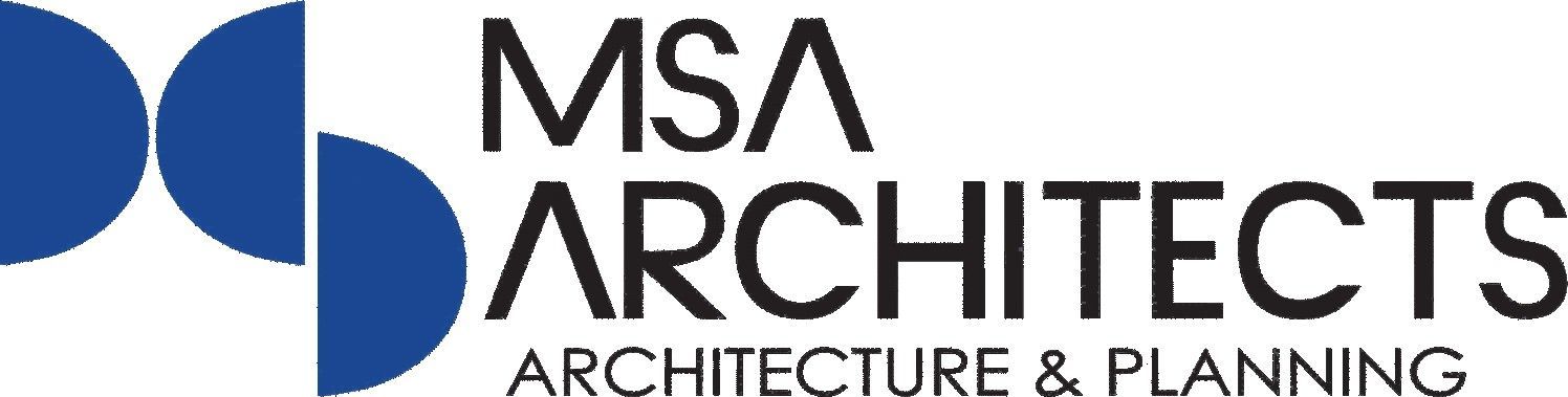 MSA Architects logo with blue circular icon and black text on white background