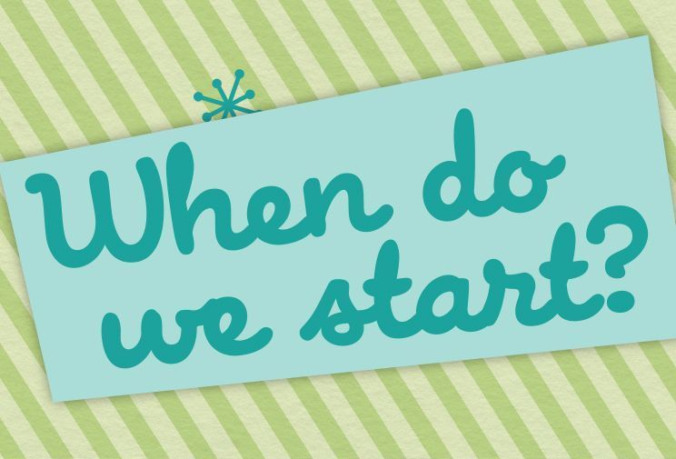 Blue card with teal text, 