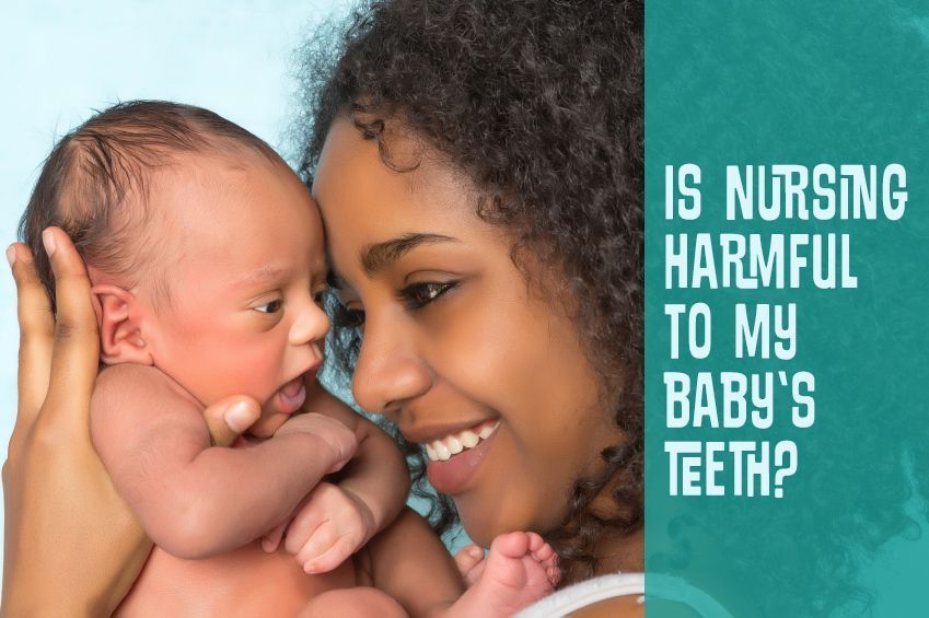 A mother and baby, with text that reads: 