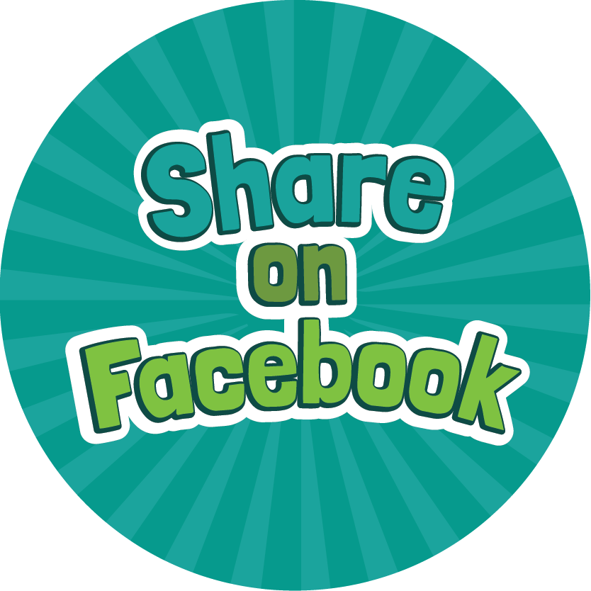 Round teal button with 