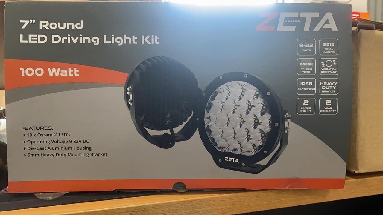 A Zeta 7 Round LED Driving Light Kit 100 Watt — Sam’s Auto Electrical In Golden Square, VIC