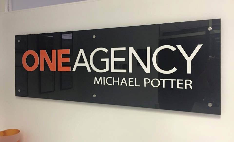 A Sign For One Agency Michael Potter Hangs On A Wall — Capital Signs in Goulburn, NSW