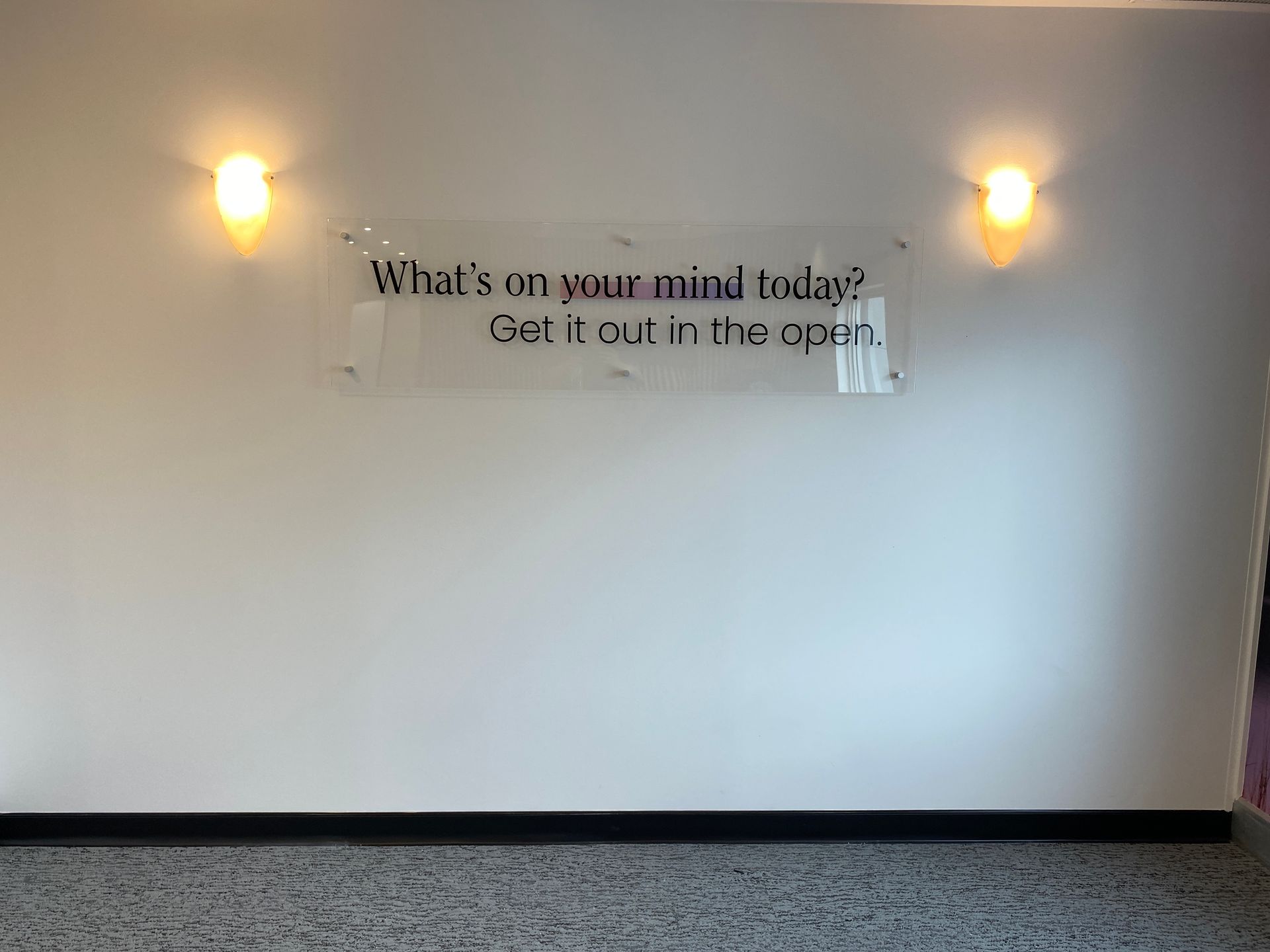 A Sign on a wall saying Whats On Your Mind Today? Get it out in the open — Capital Signs in Goulburn, NSW