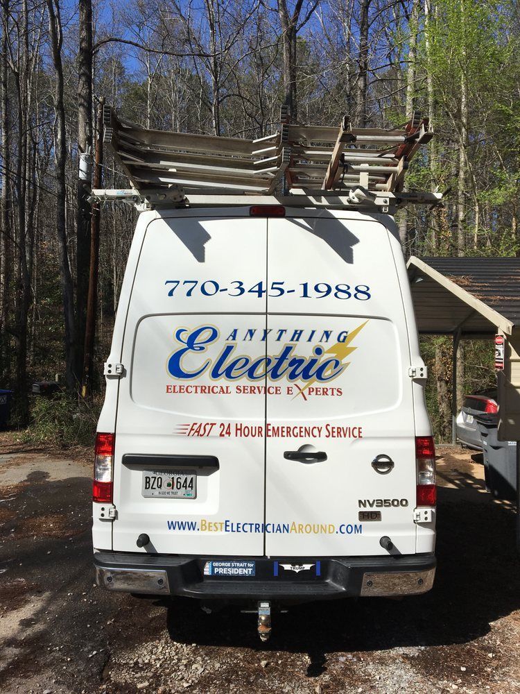 White van with ladder, 
