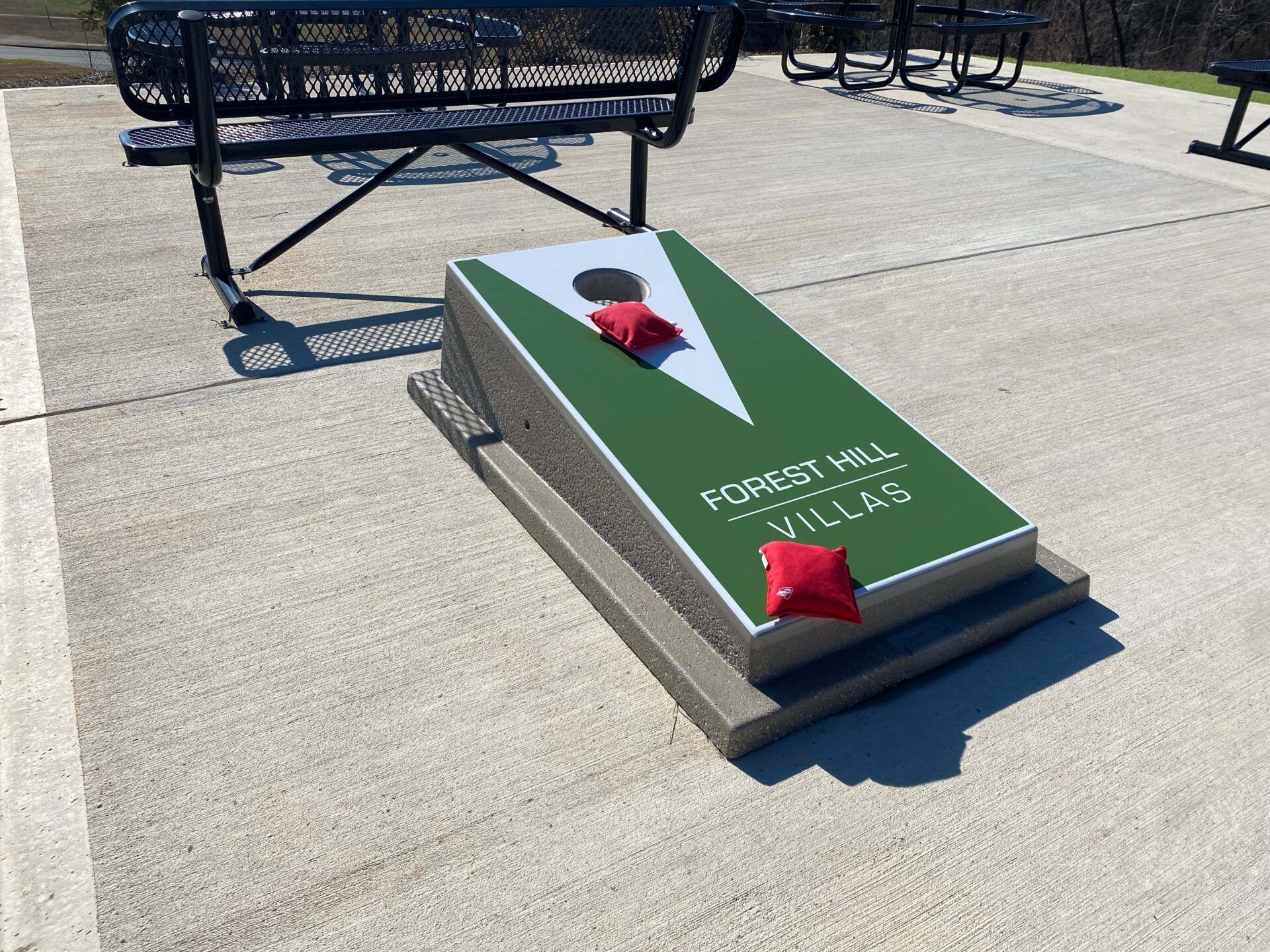 corn hole at Forest Hill Villas in Chattanooga, TN.