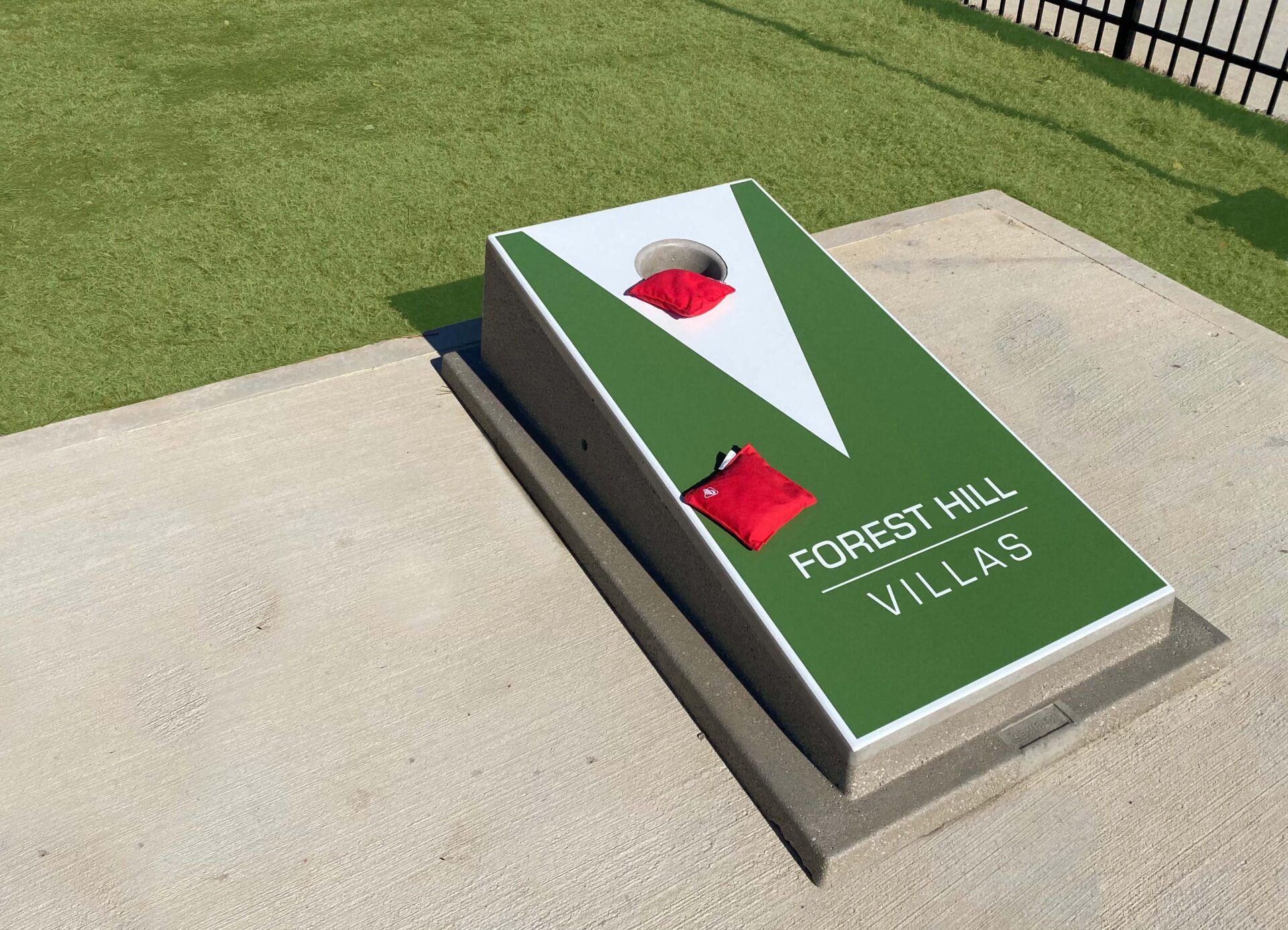 corn hole at Forest Hill Villas in Chattanooga, TN.
