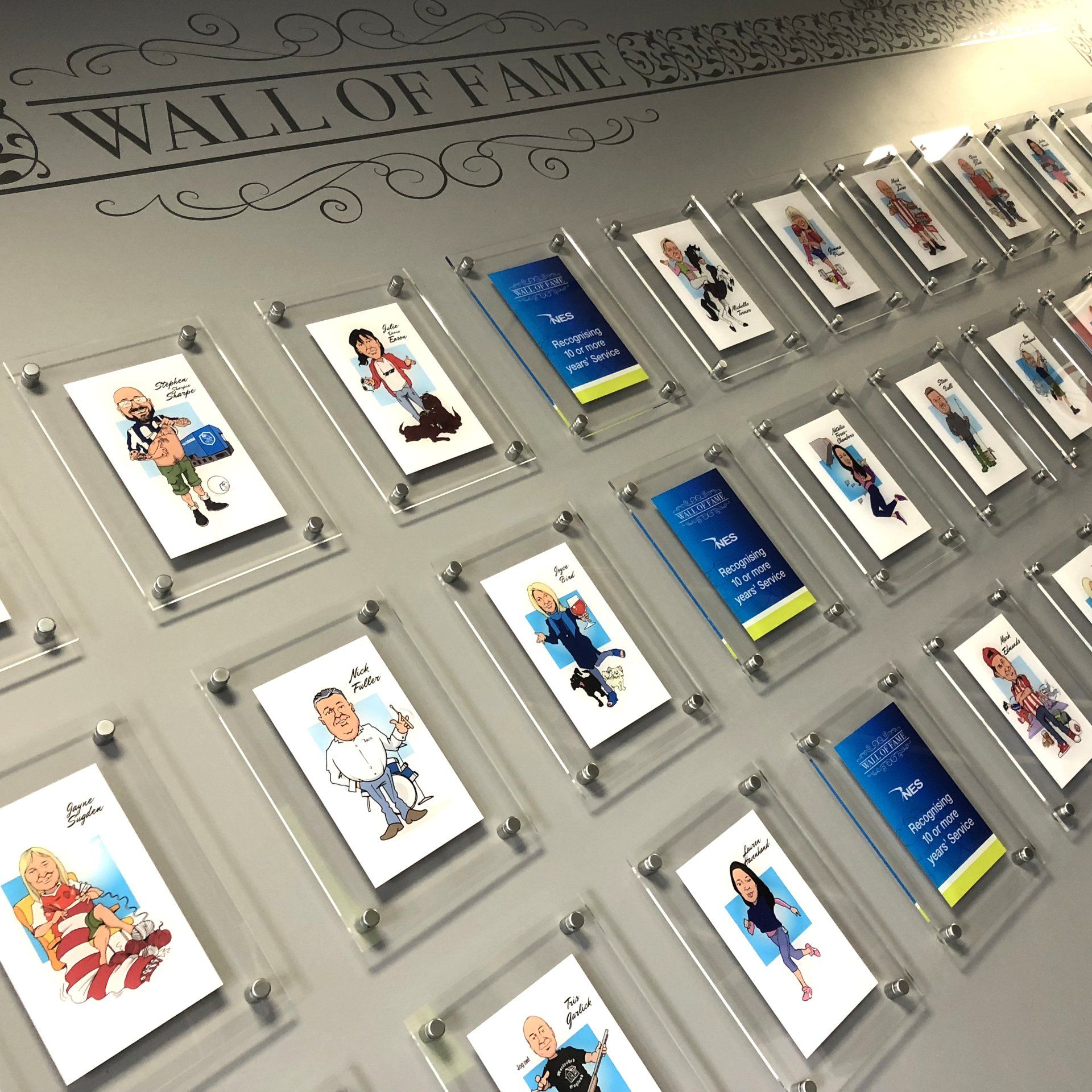Acrylic wall of fame