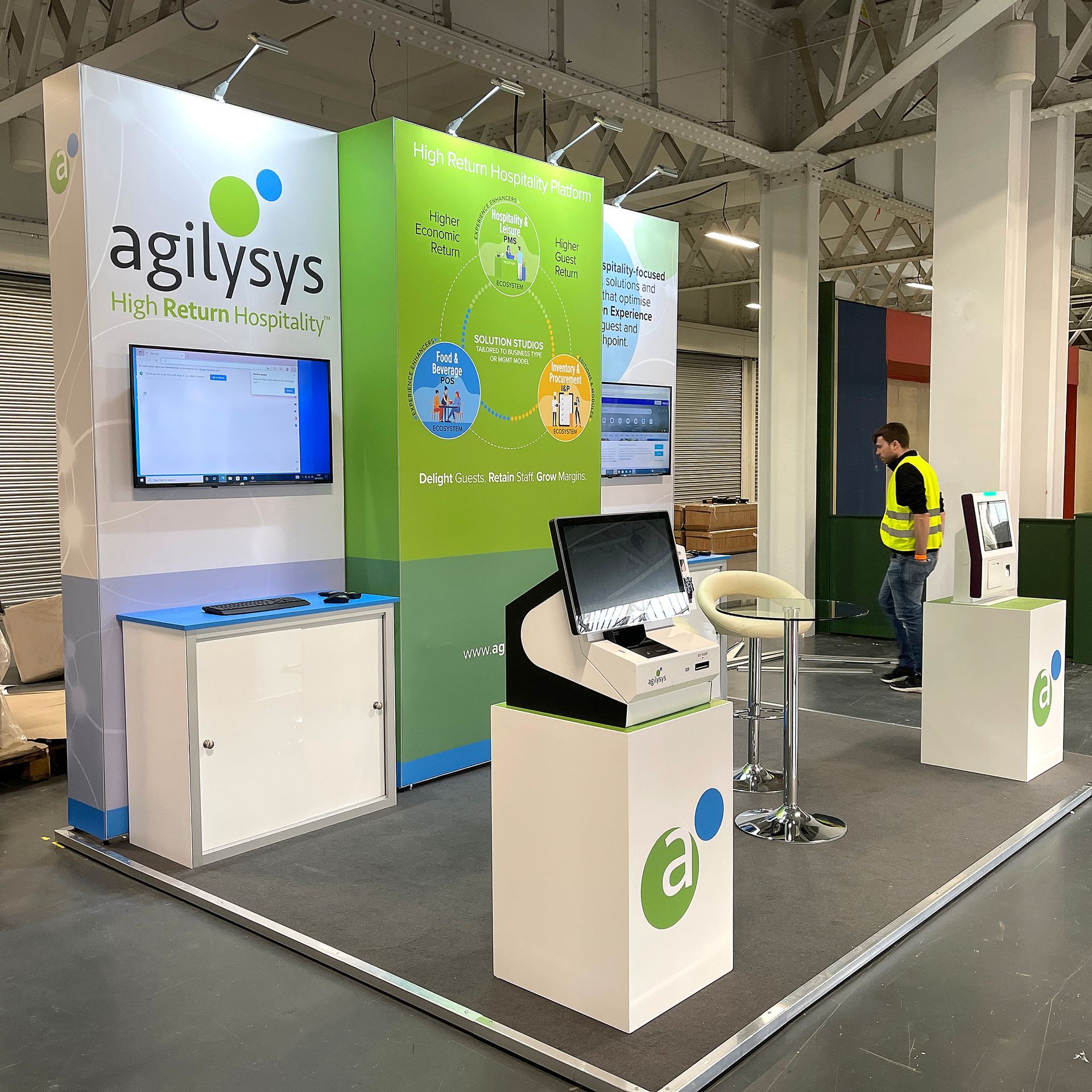 Display stand with TV