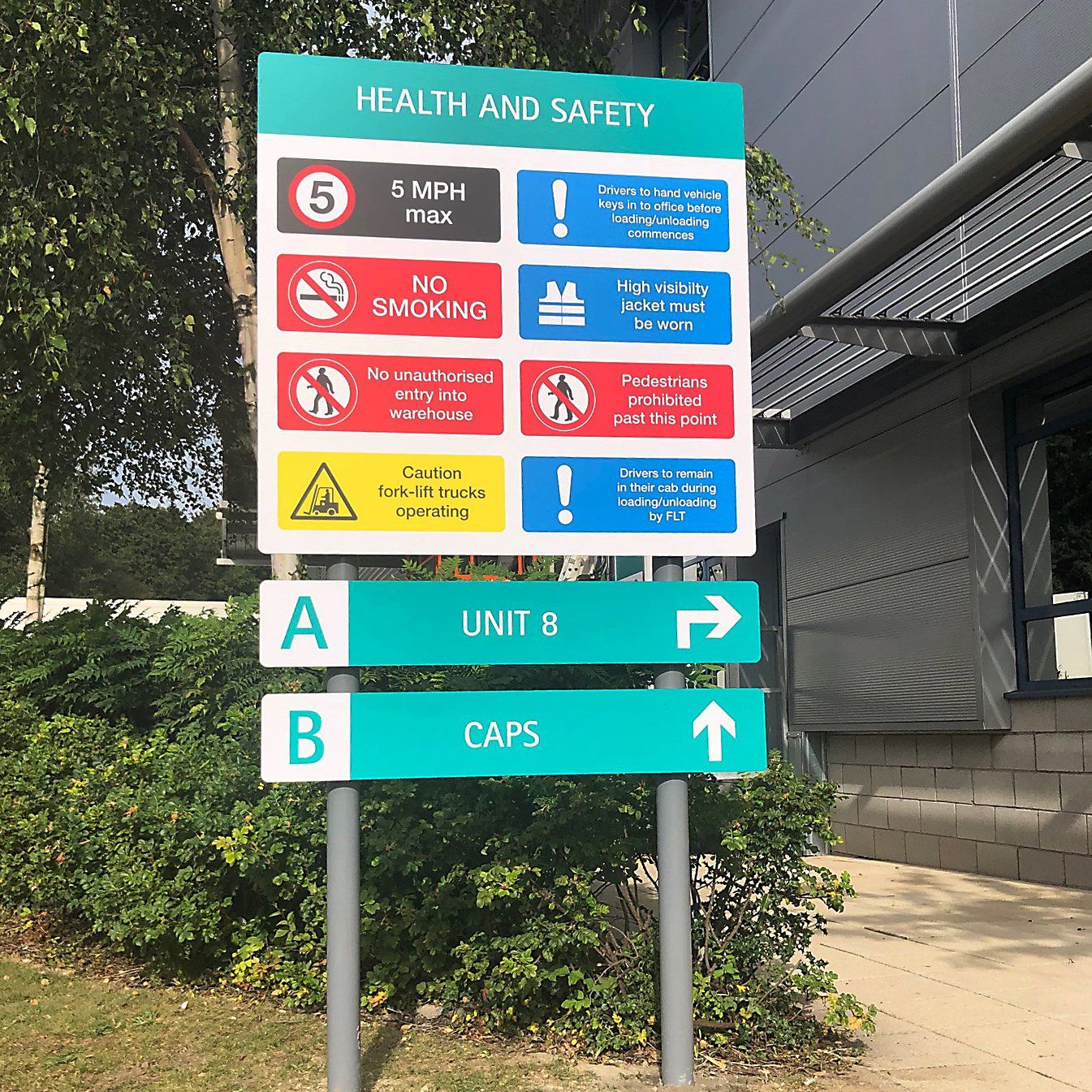 Post and rail signage