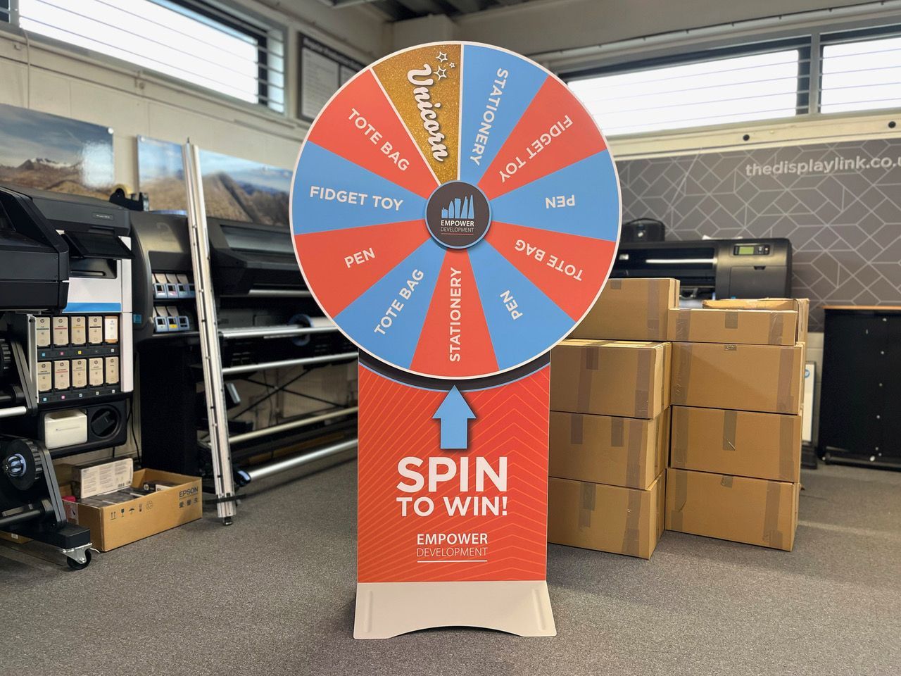 Spinning wheel for events