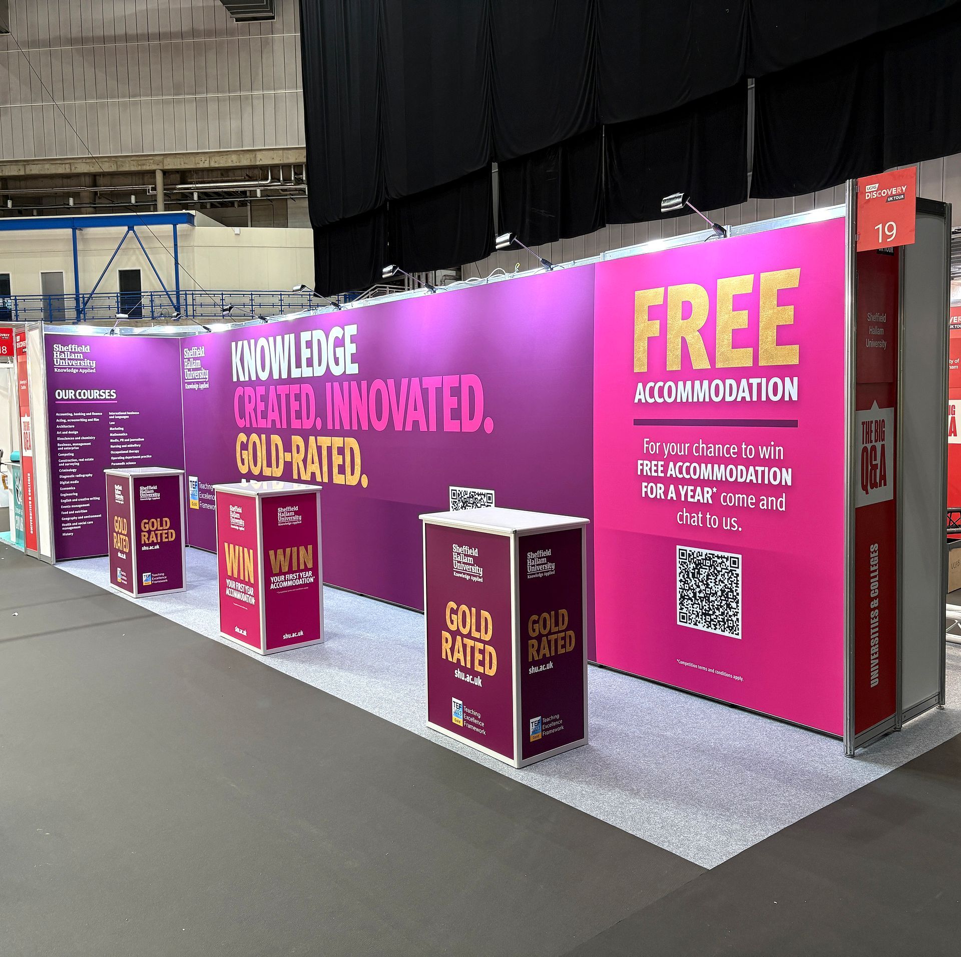 Sheffield hallam university exhibition stand - design & build