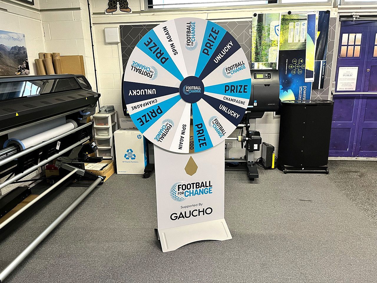 large and mini prize wheels