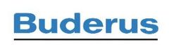 The word buderus is written in blue on a white background.