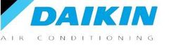 A blue and white logo for daikin air conditioning