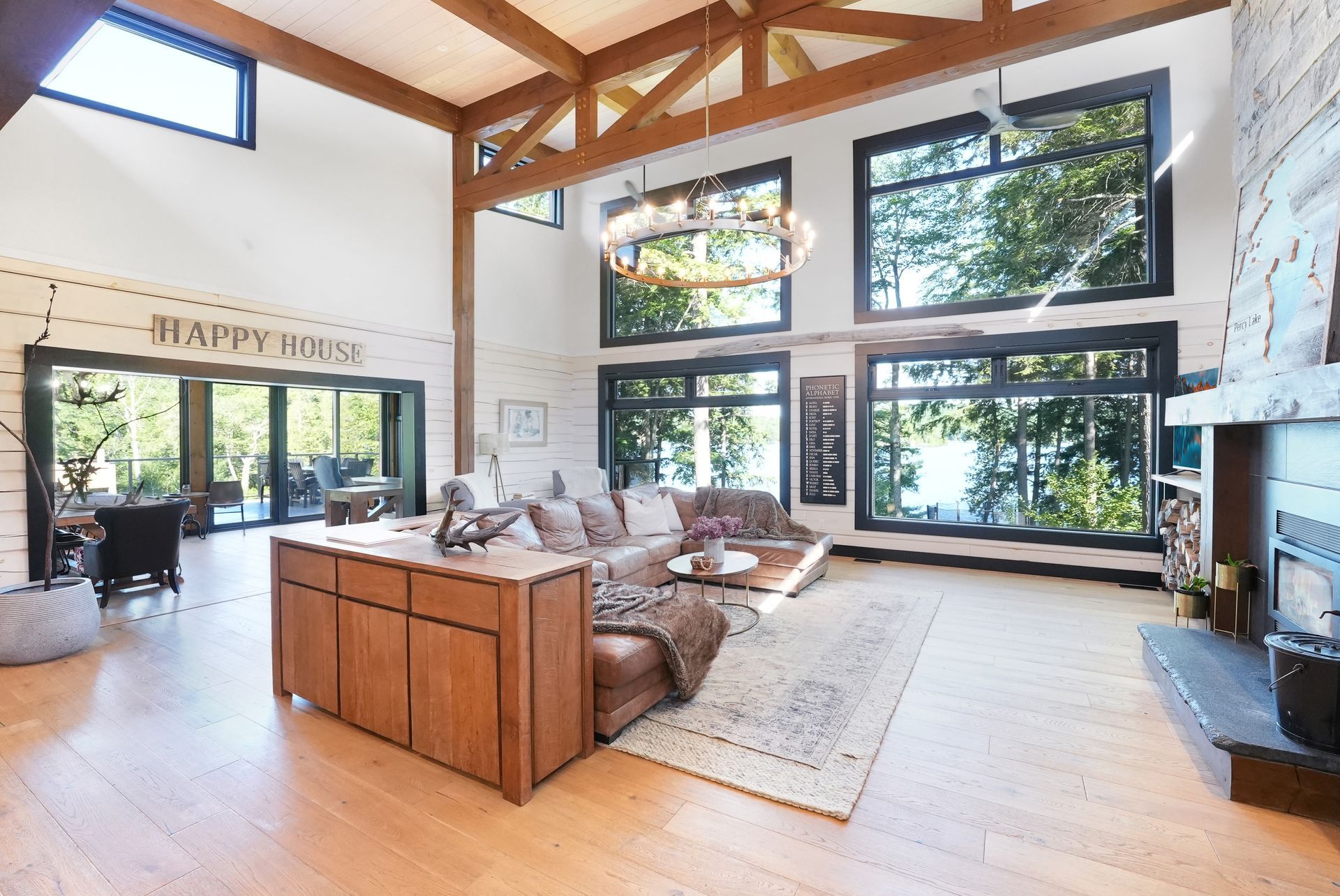 A washer and dryer are sitting on a counter in a laundry room.