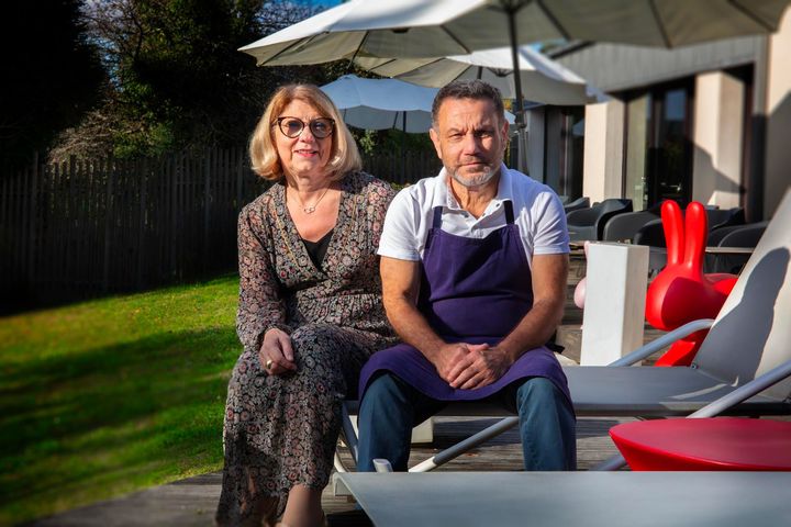 Odile et Jacques Arrayet, gérant de l'hôtel spa restaurant l'Aubinière