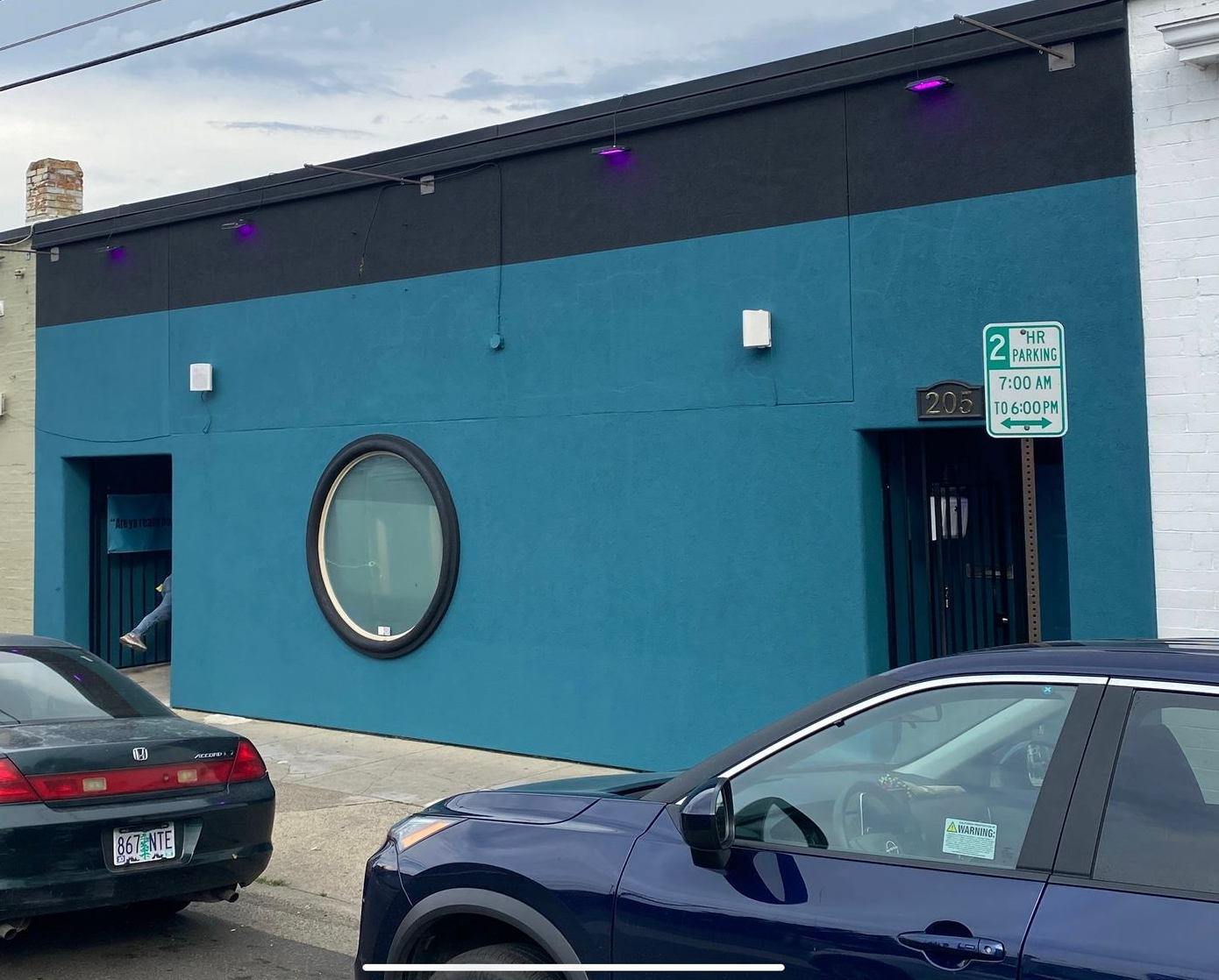 A commercial building in downtown Medford, Oregon with new exterior paint. 