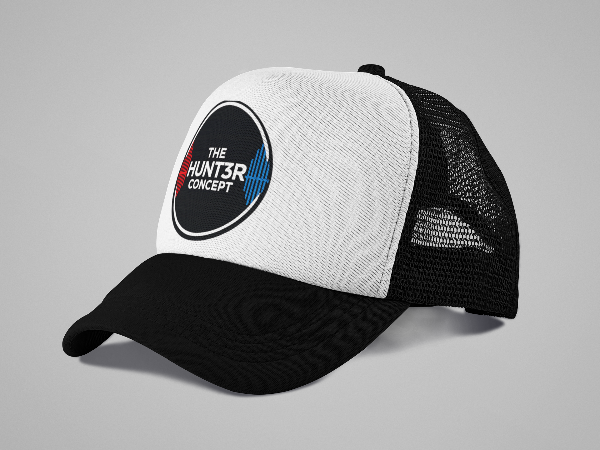 The Hunt3r Concept Trucker Hat- White with Black