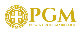 A logo for a company called pirate group marketing