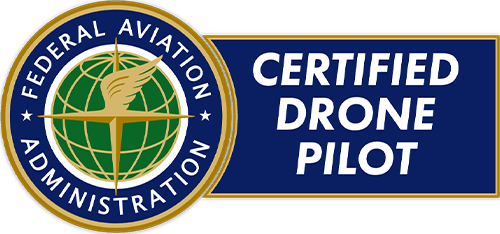 the logo for the federal aviation administration certified drone pilot