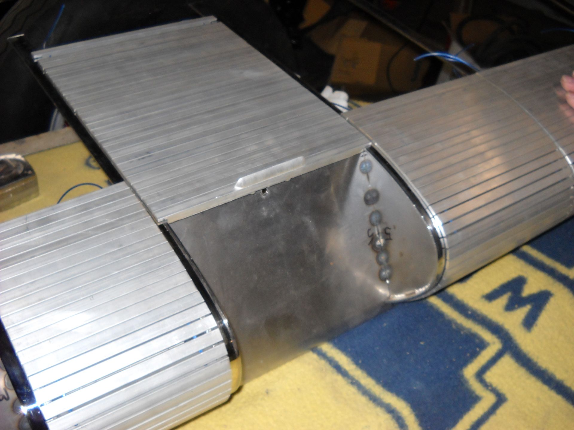 Antique aluminum car dashboard. Antique aluminum car dashboard.